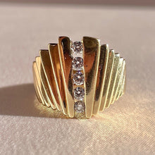 Load image into Gallery viewer, Vintage 14k Diamond Deco Fan Ring 0.40cts