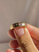 Load image into Gallery viewer, Vintage 9k Diamond Pink Gemstone Dot Ring