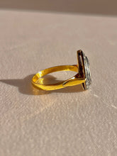 Load image into Gallery viewer, Antique 18k Polki Diamond Silver Pear Ring
