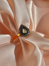 Load image into Gallery viewer, Antique 18k Polki Diamond Silver Pear Ring