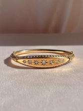 Load image into Gallery viewer, Antique 15k Rose Gold Diamond Starburst Bangle