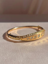 Load image into Gallery viewer, Antique 15k Rose Gold Diamond Starburst Bangle