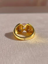 Load image into Gallery viewer, Vintage 18k Rose Quartz Baguette Diamond Ring