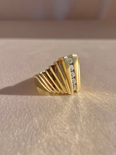 Load image into Gallery viewer, Vintage 14k Diamond Deco Fan Ring 0.40cts