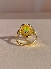 Load image into Gallery viewer, Vintage 9k Peridot Pearl Halo Cluster 1994