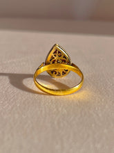 Load image into Gallery viewer, Antique 18k Polki Diamond Silver Pear Ring