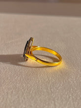 Load image into Gallery viewer, Antique 18k Polki Diamond Silver Pear Ring