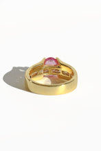 Load image into Gallery viewer, Vintage 18k Pink Sapphire Diamond Bar Ring