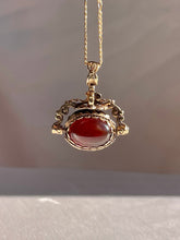 Load image into Gallery viewer, Vintage Trio Tigers Eye Onyx Chalcedony Swivel Fob Pendant