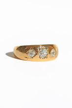Load image into Gallery viewer, Antique 18k Diamond Starburst Trilogy Ring 1896