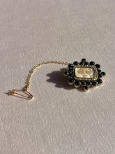 Load image into Gallery viewer, Antique Onyx Mourning Hair Brooch 1841