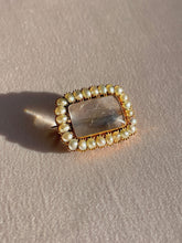 Load image into Gallery viewer, Antique Pearl Mourning Glass Brooch Pendant