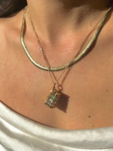Load image into Gallery viewer, Vintage 9k Gemstone Treasure Chest Pendant 1967
