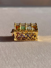 Load image into Gallery viewer, Vintage 9k Gemstone Treasure Chest Pendant 1967