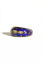 Load image into Gallery viewer, Vintage 18k Diamond Enamel Starry Bombe Ring