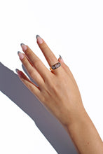 Load image into Gallery viewer, Antique 18k Diamond Starburst Trilogy Ring 1896
