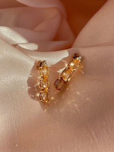 Vintage 9k Morganite Diamond Drop Earrings