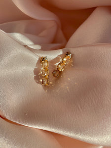 Vintage 9k Morganite Diamond Drop Earrings