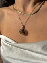 Load image into Gallery viewer, Vintage Trio Tigers Eye Onyx Chalcedony Swivel Fob Pendant