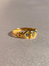 Load image into Gallery viewer, Antique 18k Diamond Sapphire Starburst Edwardian Ring 1906