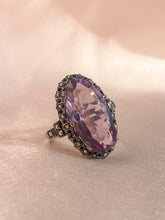 Load image into Gallery viewer, Vintage Amethyst Silver Victorian Gothic Ring
