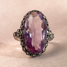 Load image into Gallery viewer, Vintage Amethyst Silver Victorian Gothic Ring