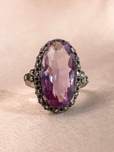 Load image into Gallery viewer, Vintage Amethyst Silver Victorian Gothic Ring