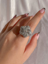 Load image into Gallery viewer, Vintage 14k Diamond Brazilian Flower Pave Ring