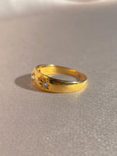 Load image into Gallery viewer, Antique 18k Diamond Starburst Trilogy Ring 1888