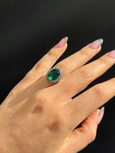 Load image into Gallery viewer, Vintage Silver Spinel Halo Ring