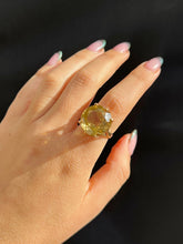 Load image into Gallery viewer, Vintage 9k Citrine Cocktail Ring 1970
