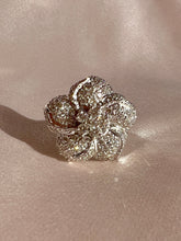Load image into Gallery viewer, Vintage 14k Diamond Brazilian Flower Pave Ring