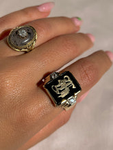 Load image into Gallery viewer, Vintage Onyx Diamond Initial Ring G or H
