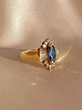 Load image into Gallery viewer, Vintage Sapphire Diamond Baguette Dress Ring