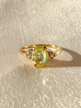 Load image into Gallery viewer, Vintage Peridot Diamond Oval Ring