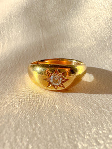 Antique Old Cut Diamond Starburst Solitaire Ring 1901