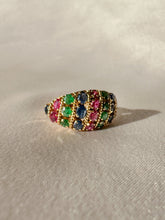 Load image into Gallery viewer, Vintage Emerald Sapphire Ruby Bombe Ring