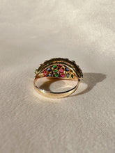 Load image into Gallery viewer, Vintage Emerald Sapphire Ruby Bombe Ring