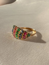 Load image into Gallery viewer, Vintage Emerald Sapphire Ruby Bombe Ring