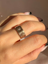 Load image into Gallery viewer, Antique Diamond Solitaire Starburst Filigree Ring 1916