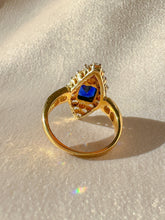 Load image into Gallery viewer, Antique Sapphire Diamond Old Cut Marquise Ring