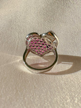 Load image into Gallery viewer, Vintage Pink Sapphire Diamond Heart Cocktail Ring