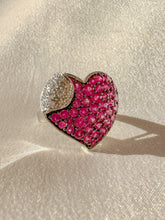 Load image into Gallery viewer, Vintage Pink Sapphire Diamond Heart Cocktail Ring