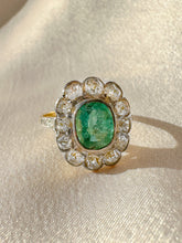 Load image into Gallery viewer, Antique Emerald Diamond Old Mine Ring 2.95 CTW