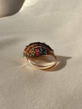 Load image into Gallery viewer, Vintage Emerald Sapphire Ruby Bombe Ring
