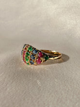 Load image into Gallery viewer, Vintage Emerald Sapphire Ruby Bombe Ring