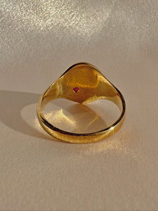 Vintage Ruby Filigree Starburst Signet Ring