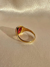 Load image into Gallery viewer, Antique Synth Ruby Cabochon Signet Ring