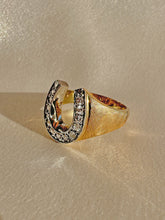 Load image into Gallery viewer, Vintage Diamond Satin Horseshoe Ring