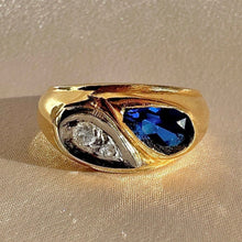 Load image into Gallery viewer, Vintage Sapphire Diamond Pear Soprano Ring